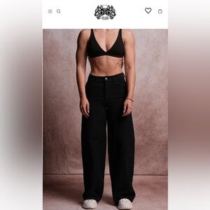 Darc Sport Chopper Black Wide-Leg Cargo Carpenter Pants - NWT